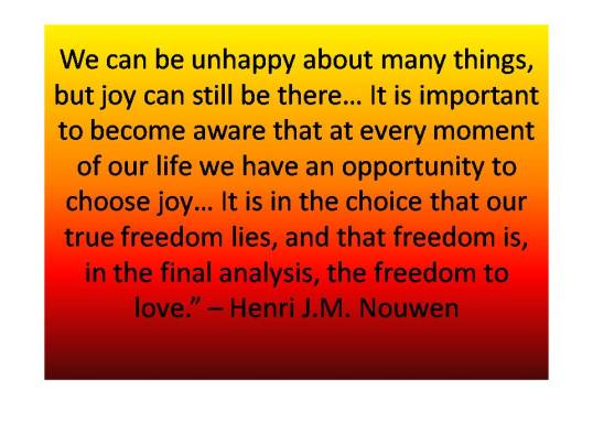 Choosing joy